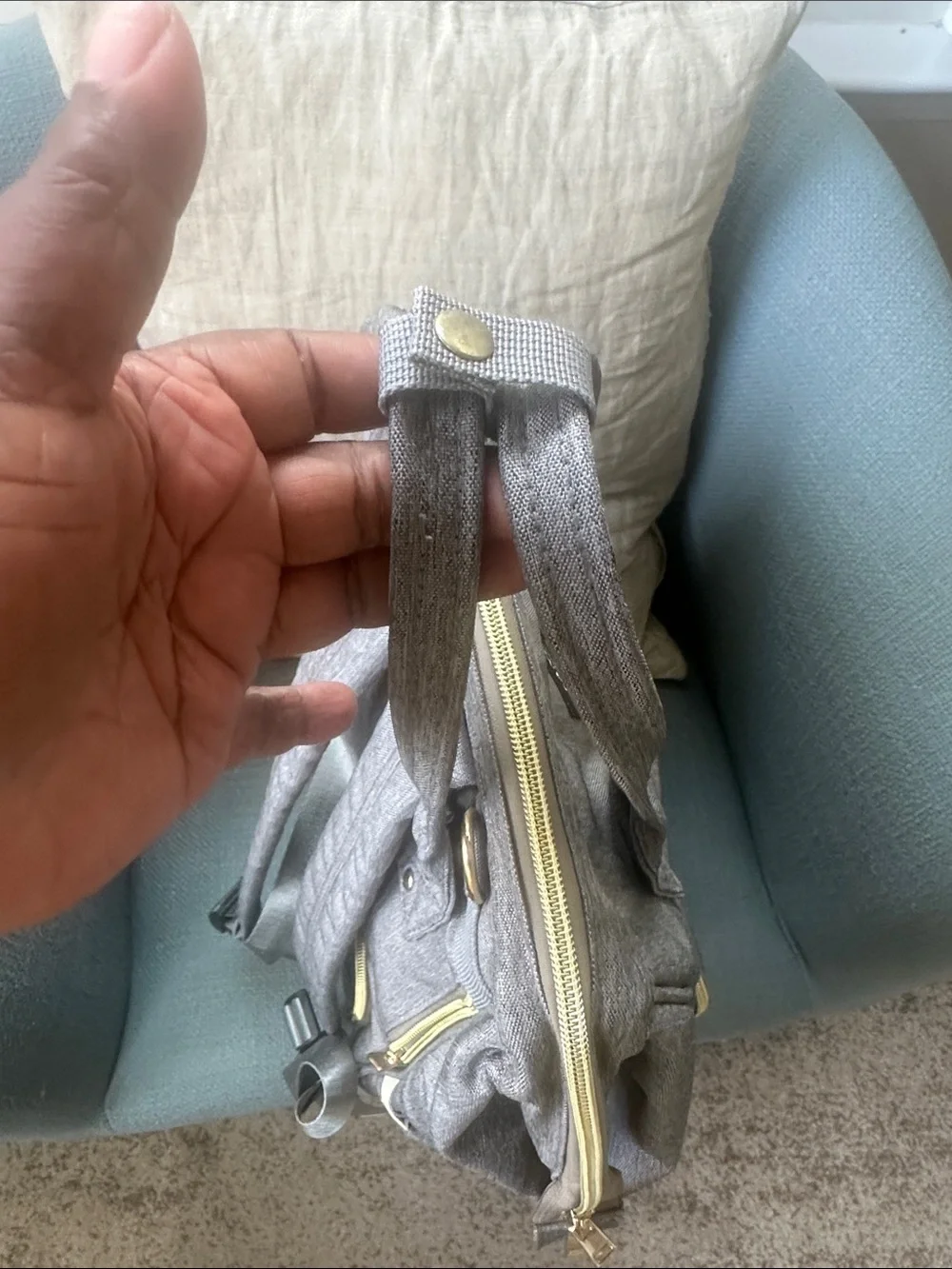 Land Mommy & Me Gray Lightweight Diaper Bag Backpack